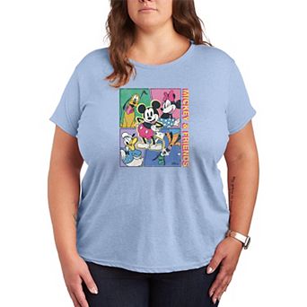 Plus Size Disney's Mickey Mouse & Friends Retro Grid Graphic Tee