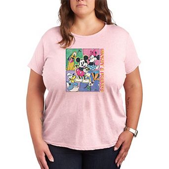 Plus Size Disney's Mickey Mouse & Friends Retro Grid Graphic Tee