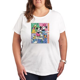Plus Size Disney's Mickey Mouse & Friends Retro Grid Graphic Tee