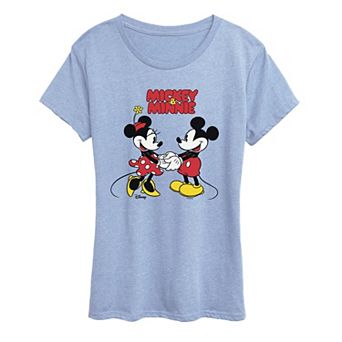 Women's Disney's Mickey & Minnie Mouse Holding Hands Graphic Tee