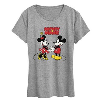 Women's Disney's Mickey & Minnie Mouse Holding Hands Graphic Tee
