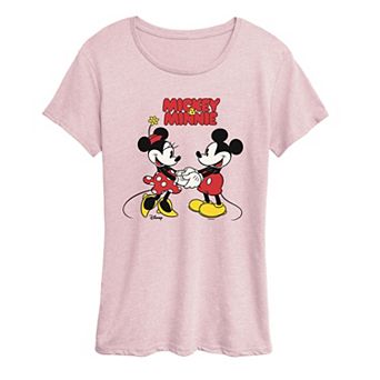 Women's Disney's Mickey & Minnie Mouse Holding Hands Graphic Tee