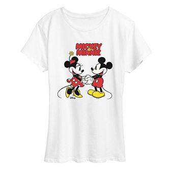 Women's Disney's Mickey & Minnie Mouse Holding Hands Graphic Tee