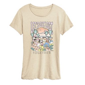 Women's Disney's Mickey Mouse & Friends Let's Get Lost Together Graphic Tee