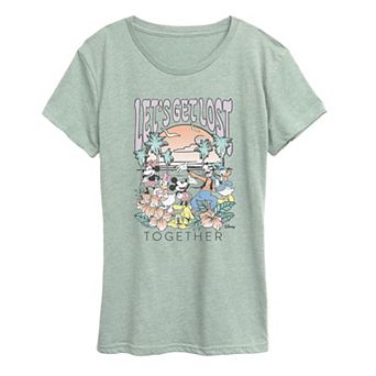 Women's Disney's Mickey Mouse & Friends Let's Get Lost Together Graphic Tee