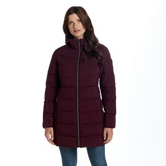 Women's Weathercast Hooded Channel Stretch Quilted Puffer Jacket
