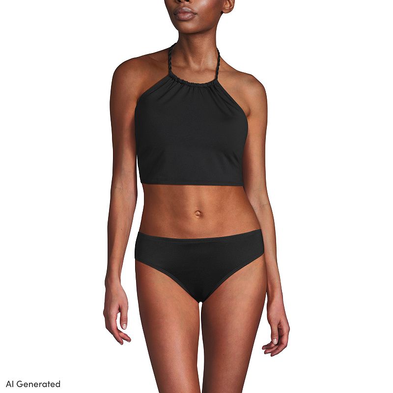 Women's Lands' End High Neck Halter Swim Top,