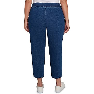 Plus Size Alfred Dunner Cross Stitch Flower Embroidery Ankle Pants