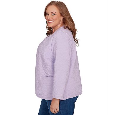 Plus Size Alfred Dunner Floral Quilted Patchwork Jacket