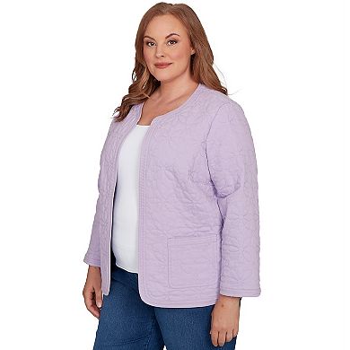 Plus Size Alfred Dunner Floral Quilted Patchwork Jacket