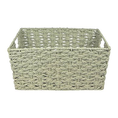 Belle Maison Green Tapered Paper Rope Basket