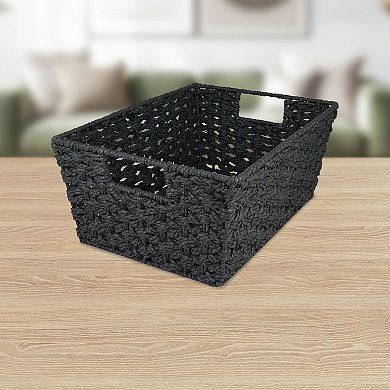 Belle Maison Black Tapered Paper Rope Basket