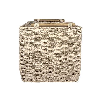 Belle Maison Flower Embroidered Small Storage Basket