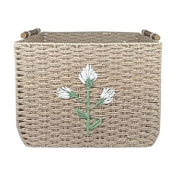 Belle Maison Flower Embroidered Large Storage Basket