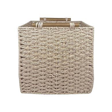 Belle Maison Flower Embroidered Medium Storage Basket