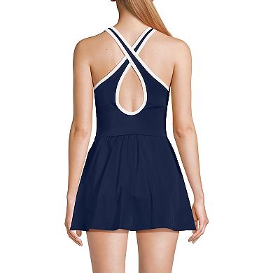 Women's Lands' End DD-Cup High Neck Swim Dress Swimsuit