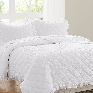Truly Soft Crinkle Ruffle Quilt Set with Shams