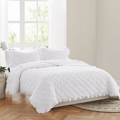 Truly Soft Crinkle Ruffle Quilt Set with Shams