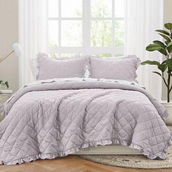 Truly Soft Crinkle Ruffle Quilt Set with Shams