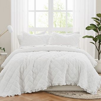 Truly Soft Crinkle Ruffle Quilt Set with Shams