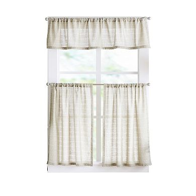 Martha Stewart Ava Light Filtering 3-pc. Valance & Tier Set