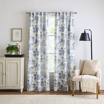 Martha Stewart Village Life Blackout Set of 2 Window Curtain Panels
