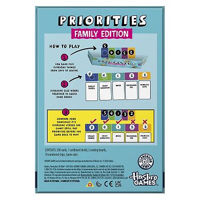 Priorities Family Edition Game by Hasbro