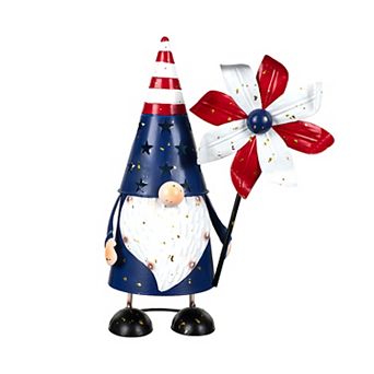 Patriotic Gnome with Solar Light