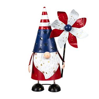 Patriotic Gnome with Solar Light