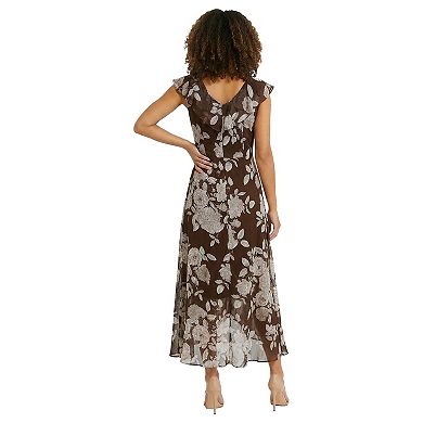 Women's London Times Ruffle Wrap Maxi Dress
