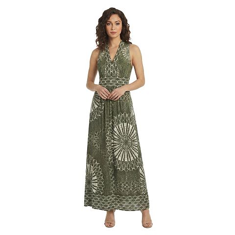 Женские платья London Women's London Times V-Neck Sleeveless Maxi Dress