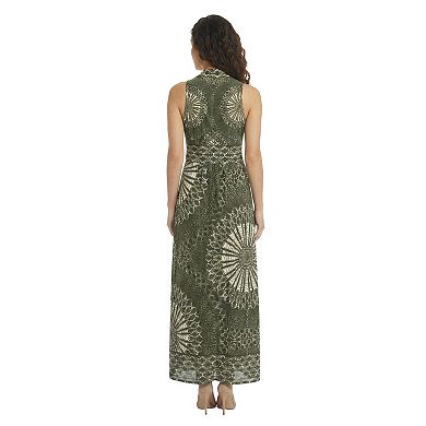 Women's London Times V-Neck Sleeveless Maxi Dress