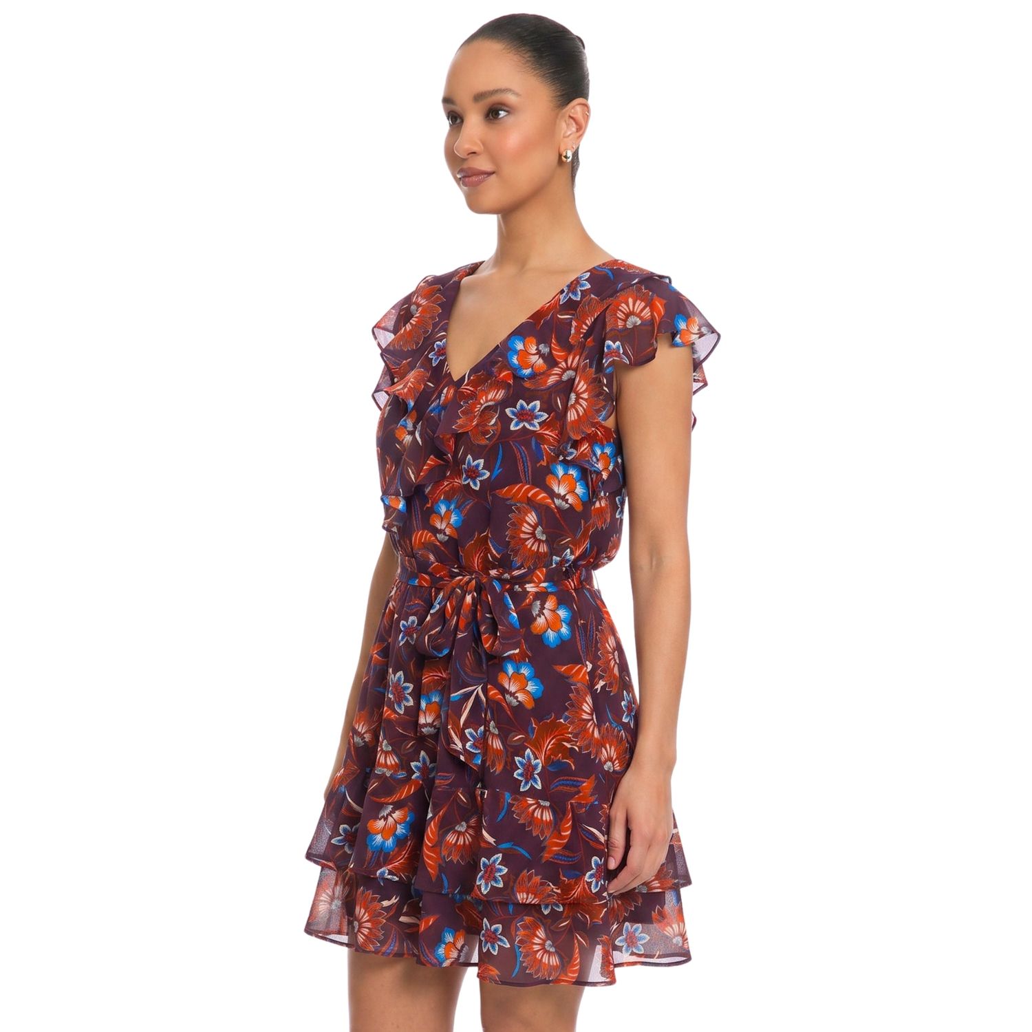 Женское платье London Times Short Ruffle Wrap — фото 3
