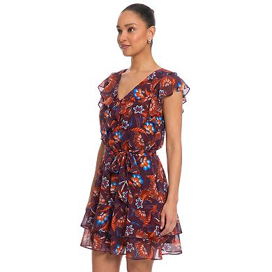 Women's London Times Short Ruffle Wrap Dress