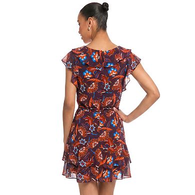 Women's London Times Short Ruffle Wrap Dress