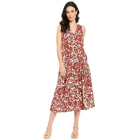 Женские платья London Women's London Times V-Neck Godet A-Line Dress