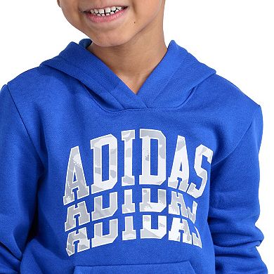 Boys 4-7 adidas Long Sleeve Graphic Fleece Pullover Hoodie