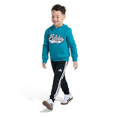 Boys 4-7 adidas Long Sleeve Graphic Fleece Pullover Hoodie