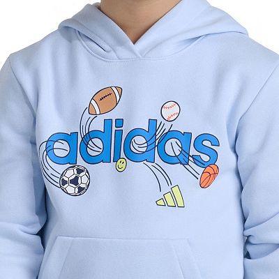 Boys 4-7 adidas Long Sleeve Graphic Fleece Pullover Hoodie