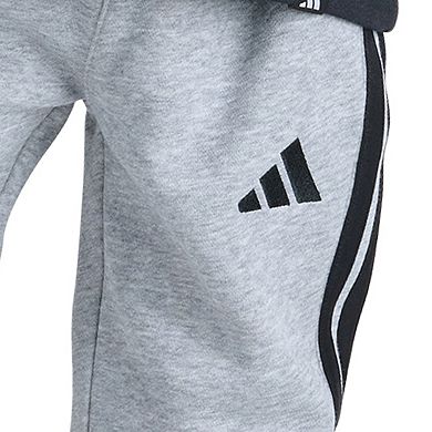 Boys 4-7 adidas Long Sleeve Essential 3-Stripe Fleece Cuffed Joggers