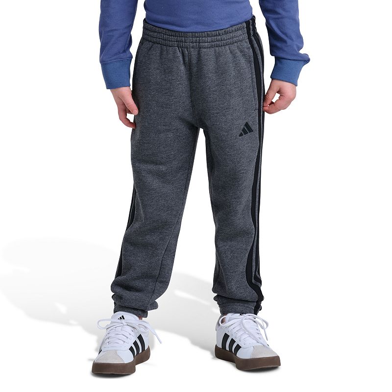 4-7 adidas Essential 3-Stripe Fleece Cuffed Joggers, Boy's
