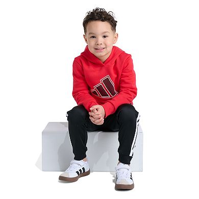 Boys 4-7 adidas Long Sleeve 3-Bar Mesh Logo Pullover Hoodie