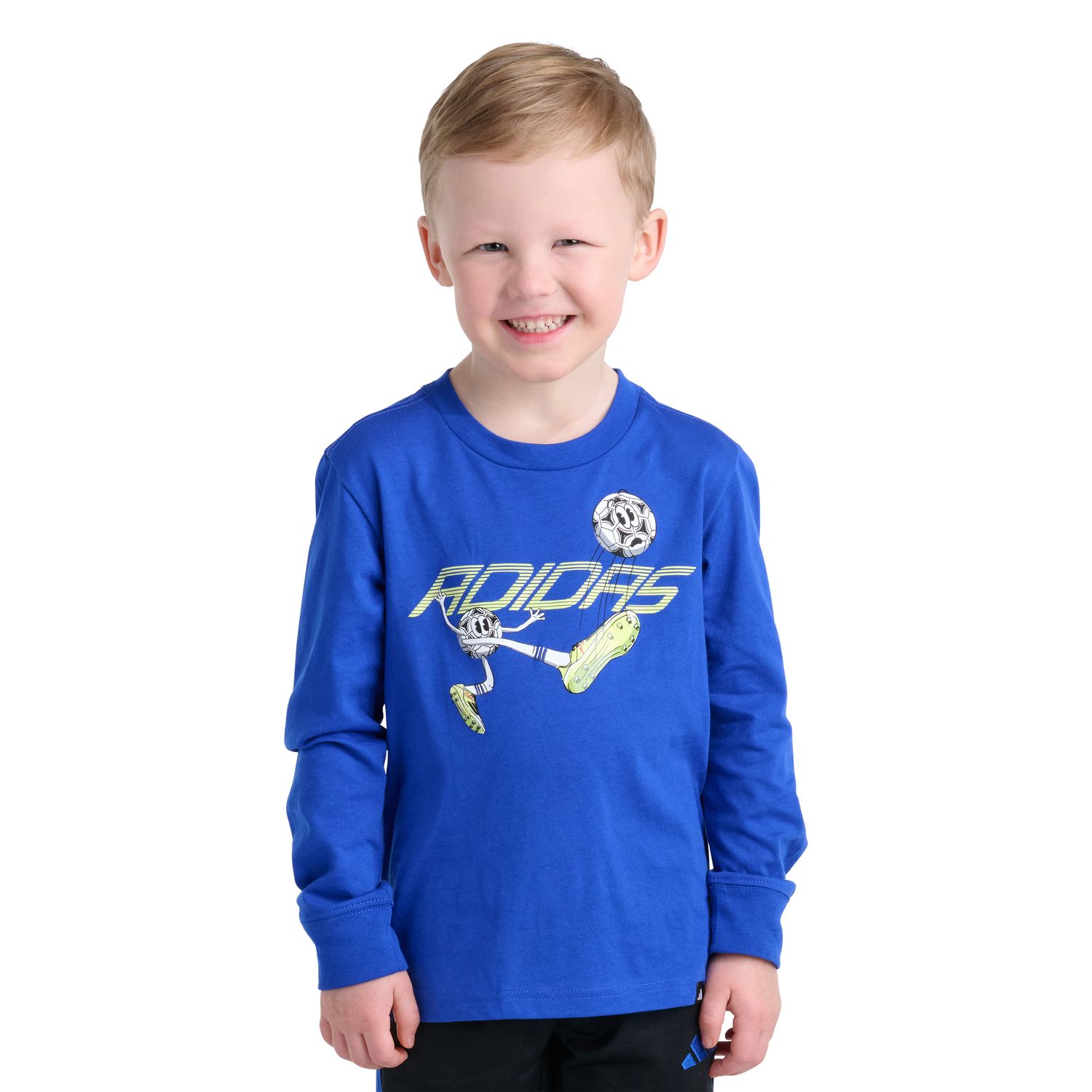 Футболка adidas Long Sleeve Soccer Graphic для мальчиков — фото 1