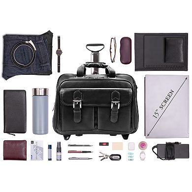 McKleinUSA CERESOLA 15-Inch Leather Expandable Detachable-Wheeled Laptop Briefcase