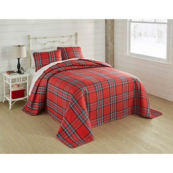 BrylaneHome 3 pc Microfleece Christmas Bedspread Set