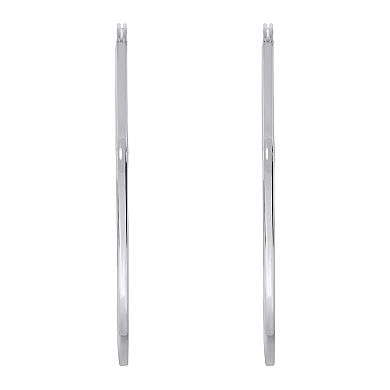 ITALIAN LUSTER Sterling Silver Hexagon Hoop Earrings