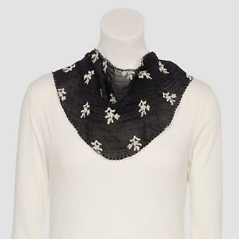 Nine West Printed & Embroidered Poly Satin Square Scarf 2 pk