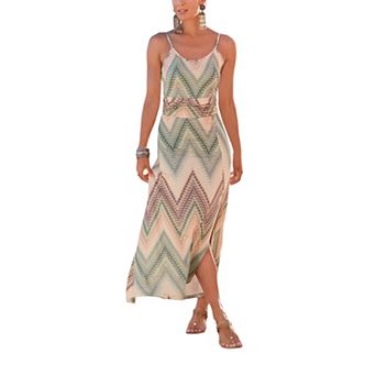 Lascana Women's Sleeveless Print Maxi Dress