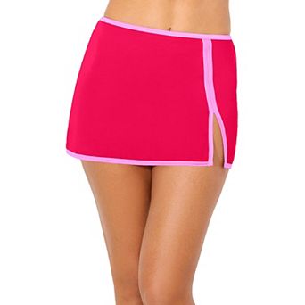 Swimsuits for All Women's High-Waist Peekaboo Shimmer Swim Skirt