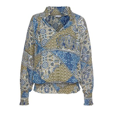 Lascana Women's Smocked Pattern Blouse
